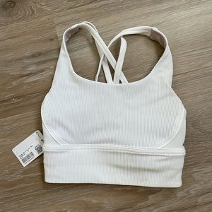 LULULEMON NWT White ribbed energy bra long lined
